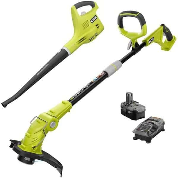 ONE+ 18-Volt Lithium-Ion String Trimmer/Edger and Blower/Sweeper Combo Kit A2ZBucket 5