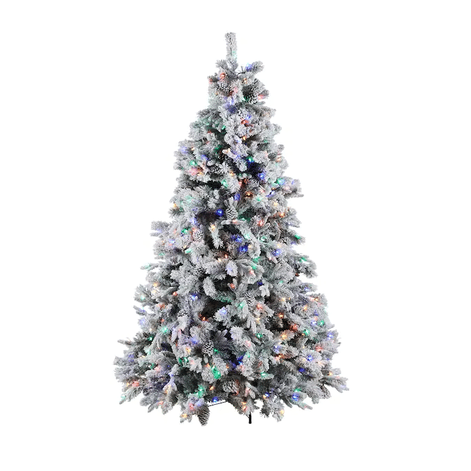 Holiday Living 7.5-ft Pre-Lit Traditional Flocked Artificial Christmas Tree with 600 Color Changing LED Lights A2ZBucket 5
